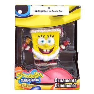 2009 SpongeBob SquarePants Santa Suit Christmas Ornament Bell Ringer Viacom